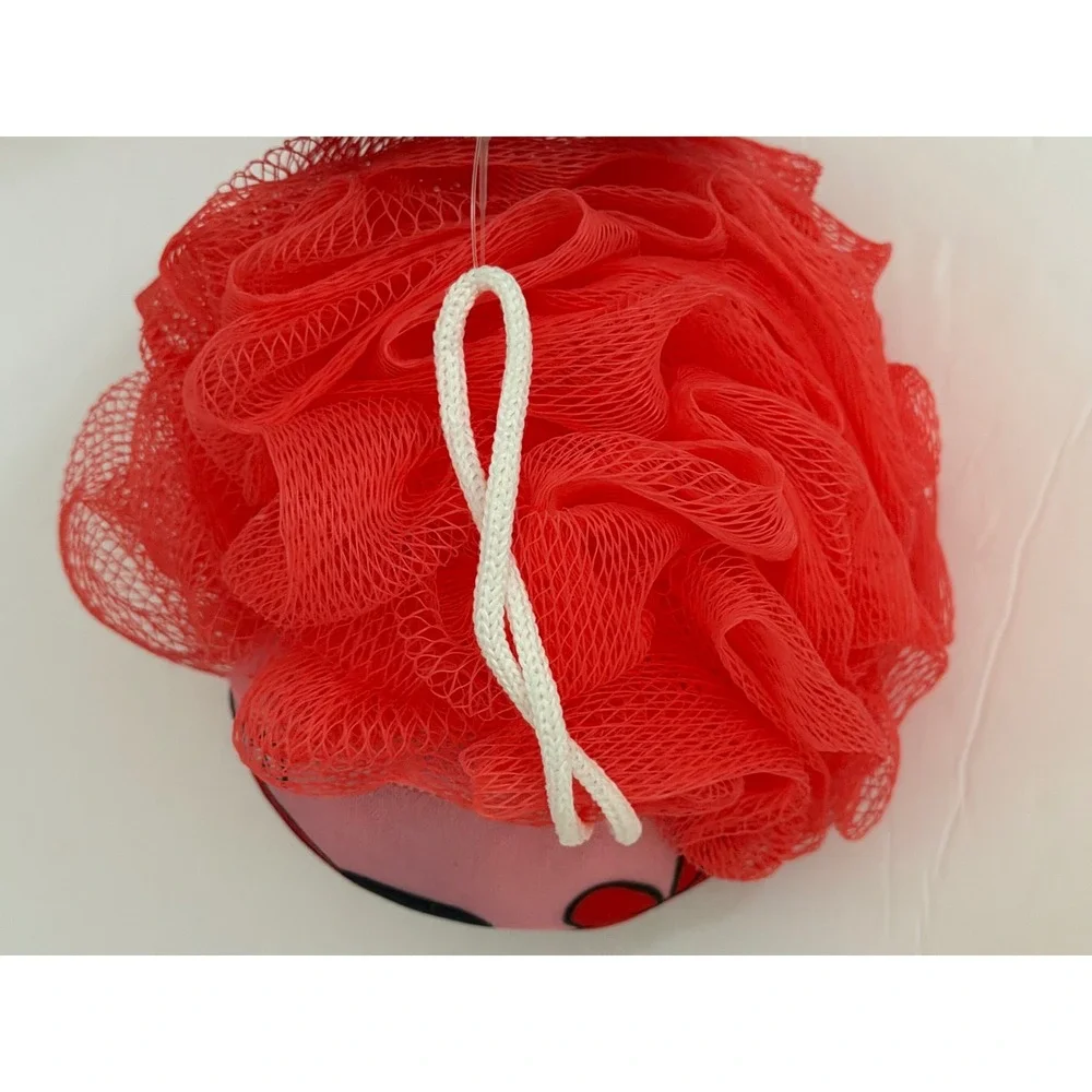 Disney Minnie Mouse Bath Pouf Set Red Pink Daisy Duck Pluto Loofah 2 Pack NEW